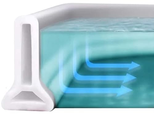 200 CM Barriera Autoadesiva per Doccia e Vasche senza Schermi | Lamina di Gomma di Silicone Versare Acqua Flessibile, Soglia Acqua e Protezione per Mobili da Bagno Controsoffitti