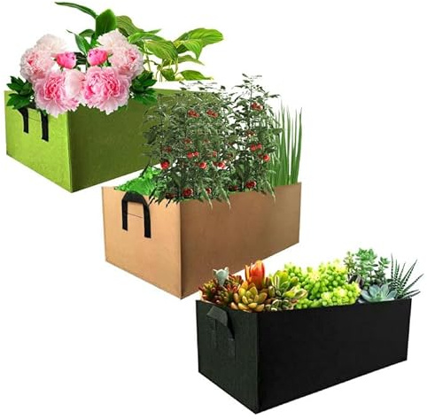 Fabric Raised Bed Garden 6x3x1ft, Plant Flower Grow Bag Extra Large Vegetable Planting Bags, Vegetable Planting Container 8 Grids Outdoor Garden Grow Bags For Vegetables Flowers Garden (03)