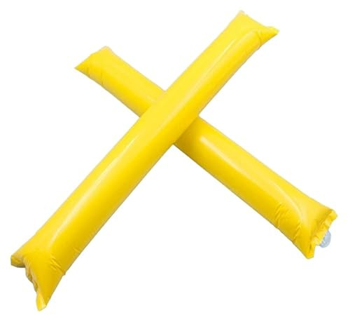 Pandiui23 Confezione da 30 paia di tamburi gonfiabili rumorosi in plastica. Articoli per feste e animazione. Bastoni per feste ideali per calcio, feste, compleanni, comunione (60, Giallo)