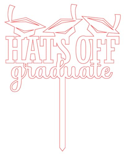 Graduation Caps and “Hats Off Graduate” Cake Toper! Graduation Cake Topper, Acrylic Celebrational Cake Decor, Customizable Color and Design, Ideal for Graduation Parties (Hyacinth Gloss)