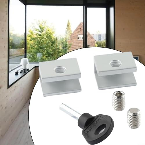 Safeguard Your Home, set di fermi regolabili per finestre e porte scorrevoli, 2 pezzi (argento)