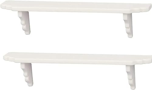 2 estantes de pared blancos para casa de muñecas, escala 1:12, accesorios de decoración de casa de muñecas, estante de pared de almacenamiento para escena de cocina, manualidades, adorno ligero