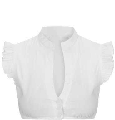 Chemisier Dirndl pour Femme Manches Courtes Costume Traditionnel Blouse Blanche Col en V Chemise Dirndl Chic et Élégant Traditionnelle Blouse pour Oktoberfest