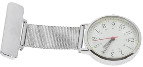 Veemoon Reloj de Solapa de Enfermera Clip de Acero Inoxidable Plata, Diseño Minimalista y Preciso para Profesionales Médicos en Clínicas y Otras Instalaciones
