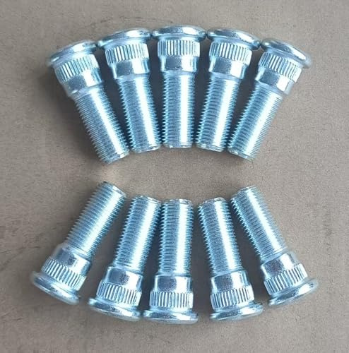 10PCS Bolts 610-109 1/2-20 Serrated Wheel Stud - .625 in. Knurl, 1-5/8 in. Length Replacement for 1964-1973 Jeep DJ, 1949-1983 Ford, 1990-1999 Jeep Cherokee