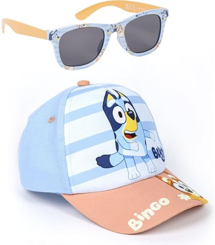 CERDÁ LIFE'S LITTLE MOMENTS Set De sol Ba Summer 2025 Cappellino da Baseball, Gorra y Gafas Bluey & Friends, Taglia Unica Unisex-Adulto