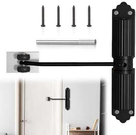 CHENKEE Ferme Porte Automatique,Ferme Porte à Ressort Réglable,Ferme-Porté Intérieur avec 4 vis et Levier de Réglage, pour Chambre à Coucher,Salle de Bain,Bureau,Balcon,Hôtels