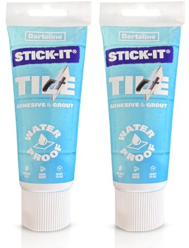 Tile Adhesive & Grout Repair White Filler – 2 Pack (330g) | Ready-to-Use Waterproof Tile Gap Sealant for Bathroom & Kitchen | Mould Resistant Wall & Shower Grout | Easy DIY, No Mixing