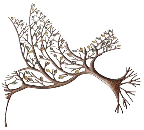 Lurrose Colgante de Colibrí de Hierro para Pared Exterior E Interior, Arte de Pared Metálico Diseño Tallado, Decoración para Jardín y Salón, Adorno Colgante Resistente para Exteriores