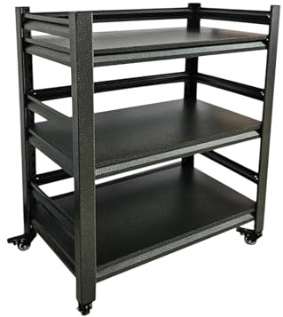 NMGBRDM 5-stufiges Metallregal Schwerlast, Garagenregal mit Verriegelbaren Rollen, Einfach zu Montieren, Hohe Tragfähigkeit für Kellerraum, Werkstatt & Küchenregal (60×40×80cm（3-tire)