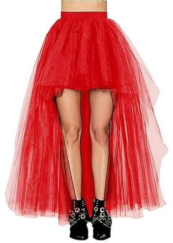 Generico Tutu Ballerina Gonna Midi a Strati con Vita Alta e Orlo Asimmetrico Design Fluido A per Stile Elegante Versatile (RD2, M)