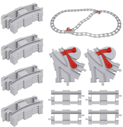 Set di 26 binari per treno per bambini, set di espansione per trail, City Railway Railway Rails, per bambini, giocattoli da costruzione, regali per ragazze e ragazzi