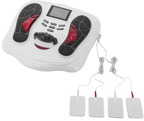 Elektrisk fotmassageapparat med infraröd och 25 massagetekniker, 99 steg, akupunkturpunktsstimulering, fjärrkontroll, 4 elektroder för hela kroppen, automatisk avstängning massageapparat för fötter