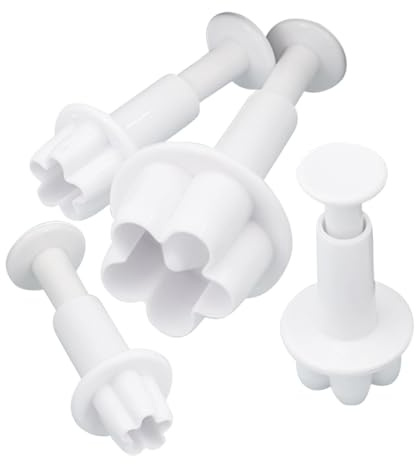 Fondant blomskärare, 4 delar kakformar för tårtdekoration, fondant kolvset för bakning, barn jul, tårta, paj, godis, choklad