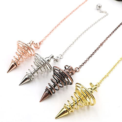 Blaihild Metal Spiritual Pendel Divination Dowsing Pendel för Healing Chakra Balansering med 7,0 i Kedja Olika Färger (Guld)