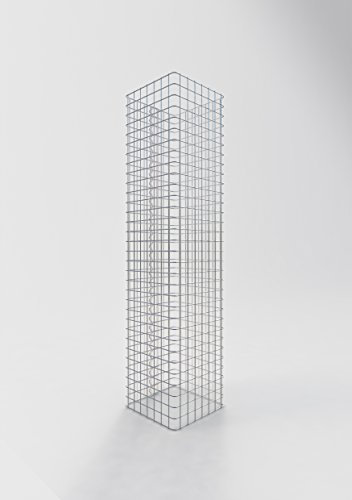 GABIONA pelare stenkorg-ggabione, maskbredd 5 x 5 cm, höjd 160 cm, spirallås, galvaniserad (37 x 37 cm)