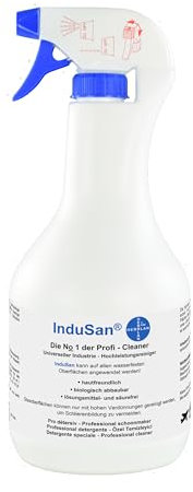 HERRLAN® InduSan Concentré Nettoyant – Flacon pulvérisateur 1000 ml – Nettoyant industriel universel – Neutre – Puissant contre la saleté – Doux pour les surfaces – Fabriqué en Allemagne