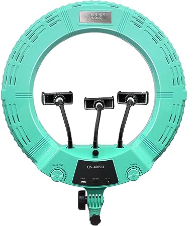 Yidoblo Kit de anillo de luz de vídeo LED regulable de 3200k-5500k con soporte para teléfono,espejo, soporte de trípode para estudio/grabación de vídeo,Selfie YouTube,maquillaje,belleza