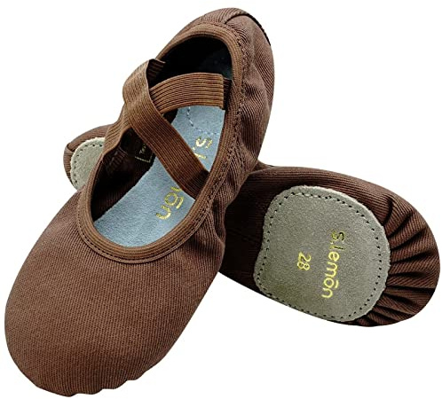 s.lemon Ballet Shoe,Girls Elastic Ballet Slippers Stretch Canvas Dance Shoes for Kids Adult