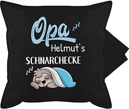 Kissenbezug - Opas Schnarchecke Faultier - Geschenk Opa Geschenkidee Opi Weihnachten Geburtstag - 50 x 50 cm - Schwarz - Geschenke schnarchplatz Kissen Schnarchen Name kissenhülle personalisierte