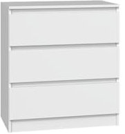 VBChome Kommode mit 3 Schubladen 70 x 40 x 77 cm Weiß Matt Grifflose Schubladenkommode Mehrzweckschrank für Flur Schlafzimmer Wohnzimmer Kinderzimmer Modern Weiß Matt