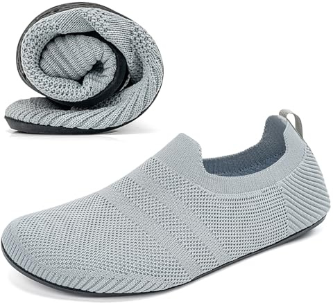 KOWAYI Chaussons Hommes Chaussettes d'intérieur Femmes Chaussons fermés légers Pantoufles respirants Chaussons Cozy Chaussons unisexes Pieds nus