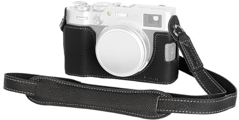 SMALLRIG X100VI Kit Custodia in Mezza Pelle con Tracolla, Stile Retrò per Fotocamera con Telaio in Lega di Alluminio per FUJIFILM X100VI (Nero) - 4700