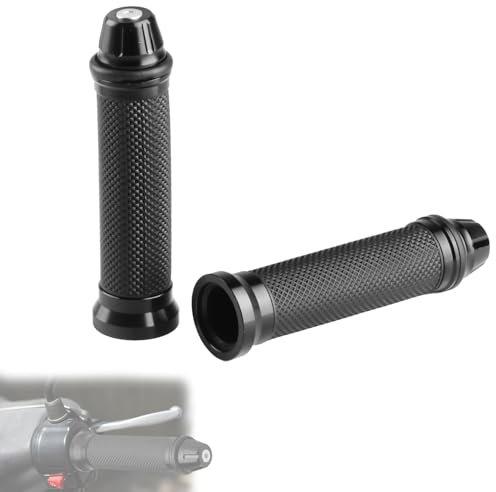 2 Stück Motorrad Lenkergriffe, 22mm(7/8) + 24mm (7/8 1) Universal Anti-Rutsch Gummi Aluminium Griffe für Roller Mopeds Motocross Ersatz