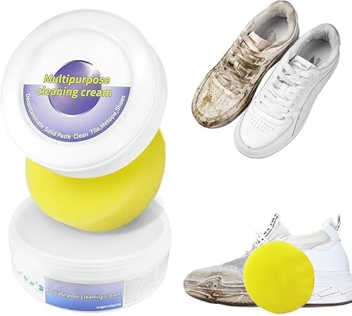 Puasok Weisse Schuhe Reinigungs Creme, 2025-Neu-Multifunktionale Weiße Schuhe Reinigungscreme, White Shoe Cleaning Cream Stark, Schuhreiniger für Alle Oberflächen