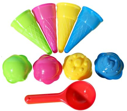 FGDTREE Herramienta de juego de playa para hacer helados, juguete para niños y niñas, juego creativo de arena para jugar al aire libre