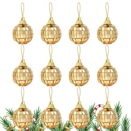 Jul Diskokula Prydnader 12 St Jul- Och Bröllopsdekorationer | Spegel Diskokula Träd Dekoration För Husägare, Dekoratörer, , Lägenhet, Vardagsrum, Sovrum, Klassrum, Kontor, Fester Och
