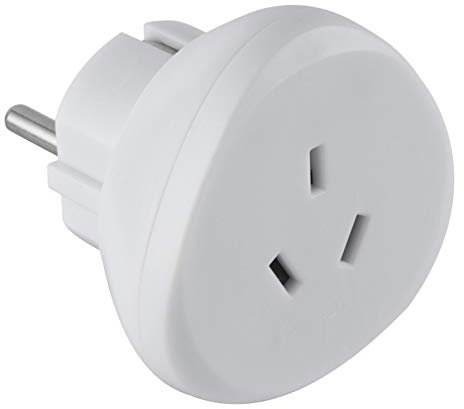 Electraline 70060 Adaptateur de voyage Australie/Chine vers France/Europe, blanc