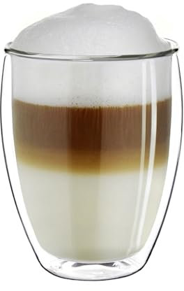 Creano 1 XXL Vaso Térmico de Doble Pared, Gran Vaso Borosilicato Resistente al Calor, Vidrio para Café y Té | 400ml