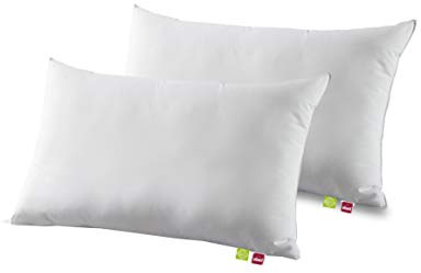 Abeil Bio Attitude - Juego de 2 Almohadas (algodón, 45 x 70 cm), Color Blanco