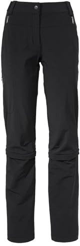 VAUDE Wanderhose Damen Farley Stretch Capri T-Zip – Schwarz – Gr. 46 Kurz