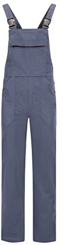 BWOLF ANAX 100% Cotone Salopette da Lavoro in Cotone con 5 Tasche Posteriori e Cerniera Grigio M