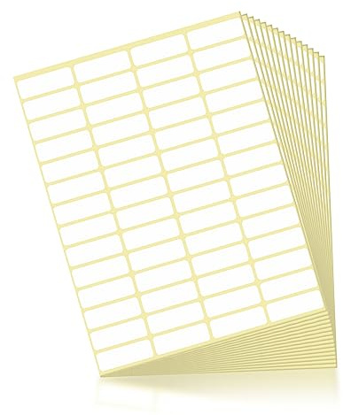 Fousenuk 840 pièces Etiquette Autocollante Blanc, étiquette Autocollantes 38 x 13 mm, étiquettes Autocollantes de Rectangle pour Bouteilles, Classeurs, Boîtes de Conserve, Cuisine, Bureau