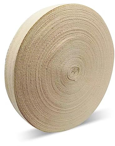 Bomullsband 50 mm 50 m bomull snedband vit/svart/retro vit fiskbens-bomullsväv med fiskbensstygn sömband, bomullsband för gör-det-självare hantverk, sömnad, stickning (retro vit)