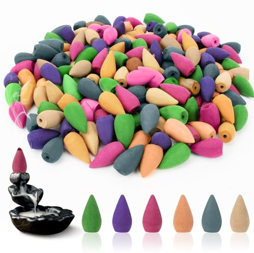 Sukh Backflow Incense Cones - 108 PCS Waterfall Incense Cones
