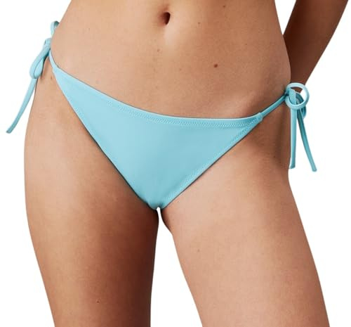 Calvin Klein Bas de Bikini Lanières à Nouer sur Le Côté Femme String Side Tie Nylon Sport, Bleu (Blue Punch), L