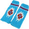 GURU SHOP Wollstulpen aus Nepal, Beinstulpen mit Muster - Blau, Herren/Damen, Synthetisch
