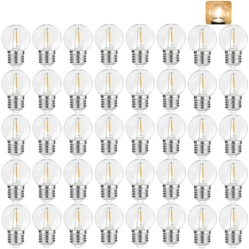 Suncan 40 st G45 LED E27 1W, varmvit 2 700 K, E27 skruv sockel 1 W globlampa för semesterfestdekoration, ljusslinga, AC 220 V
