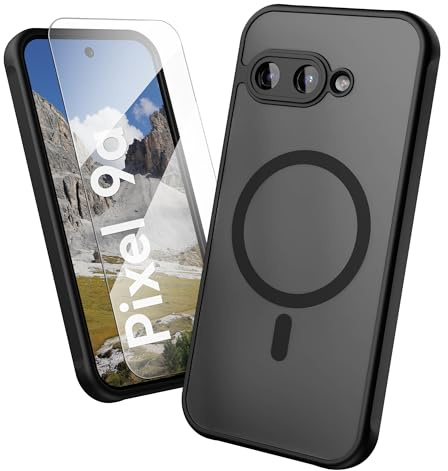 Oakshield Housse pour Google Pixel 9a - Housse pour Téléphone Portable Semi-Transparente - avec Protection pour Appareil Photo - Noir