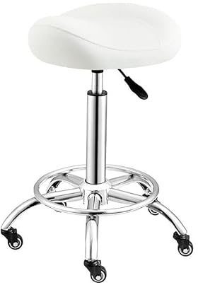 Generico Sgabello Da Sella Con Rotelle Sgabello Girevole Regolabile In Pelle PU Con Sedia Da Salone Con Ruote, For Massaggi In Salone, Cucina Domestica, Clinica(Color3)