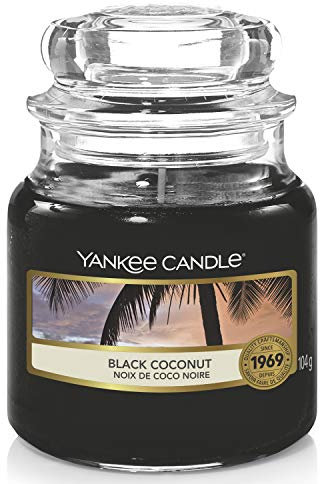 Yankee Candle Duftkerze im Glas (klein) | Black Coconut | Brenndauer bis zu 30 Stunden