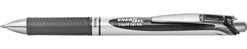 Pentel Energel XM Retractable Gel Pen with 0.7 mm Tip, 0.35 mm Line Width - Black, Pack of 12