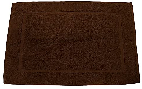 Lanudo Luxus Badematte Pure Line Bordüre 100% Frottier Baumwolle 60 x 90 cm, Farbe Braun