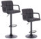 WOLTU Barhocker 2er Set Barstuhl Tresenhocker Bistrohocker Designer Hocker mit Rückenlehne, Kunstleder in Antiklederoptik höhenverstellbar drehbar Stahl Anthrazit