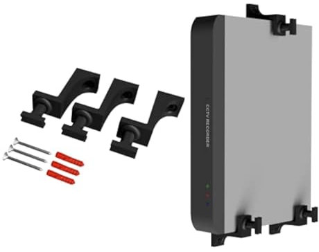 Mars Outpost Universal Mounting Brackets Under Desk/Wall Mount for DVR NVR CCTV Hikvision Hilook Dahua Swann Modem Router Network Switch Console DVD Amplifier Receiver Mini PC Made in UK (30mm-50mm)