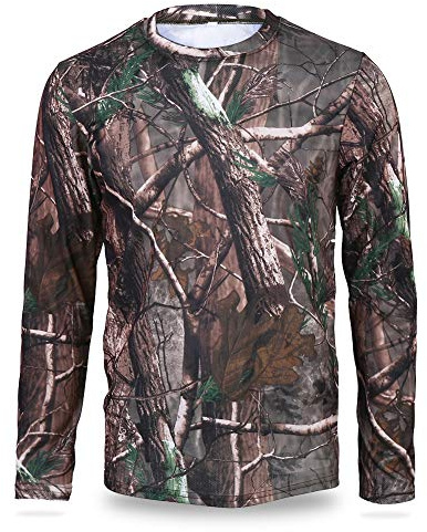 Shipenophy T-shirt à Manches Longues pour Hommes T-shirt à Manches Longues Vêtements de Camouflage Arbre Vêtements de Sport de plein air T-shirt à Manches Longues pour la Chasse, pour la Randonnée
